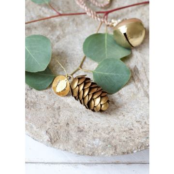Golden pinecone ornament