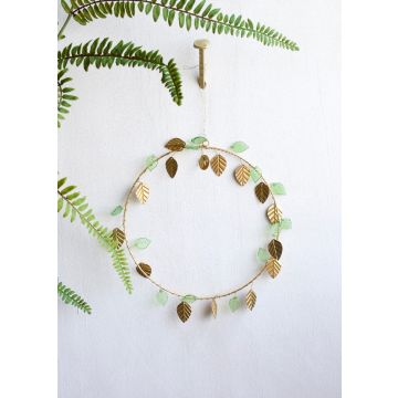 Golden leaves wreath TI0623