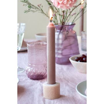 Kaarsenhouder roze marmer