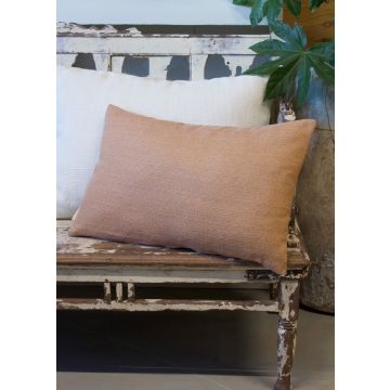 Linen cushion salmon