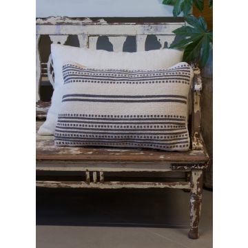 Cushion with block print striped