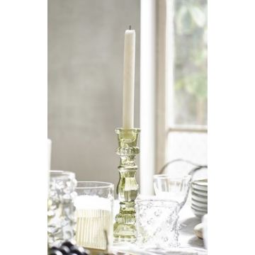 Candleholder green glass