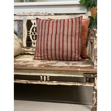 Blockprint cushion stripe