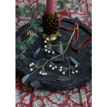 Bunch with zink leafs & pearl beads