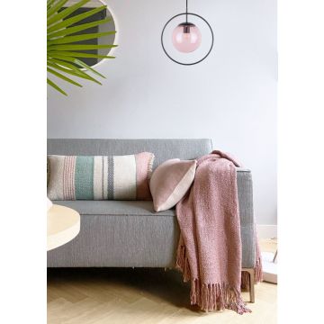 Misty pink solid throw