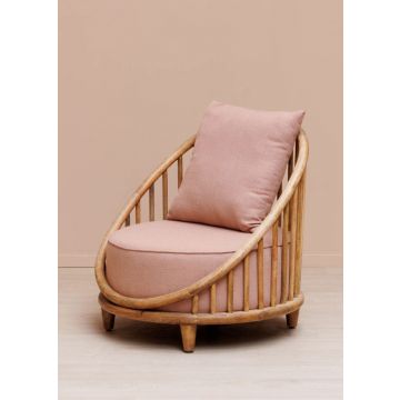 Ronde fauteuil zalmroze