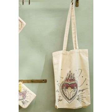 Tote bag with heart print