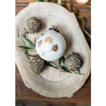 Christmas bauble white flower 