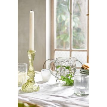 Candleholder green glass M