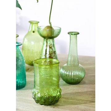 Vase green recycled glass